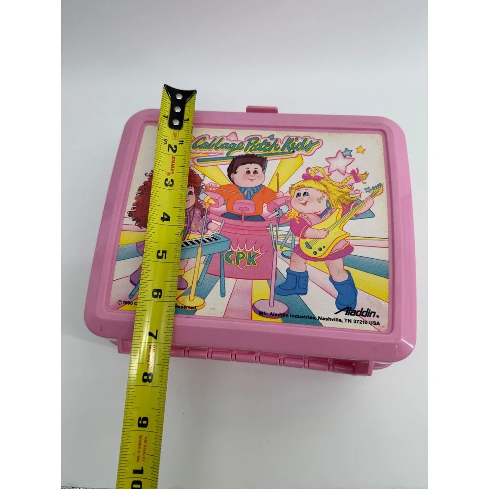 Vintage 1990 Cabbage Patch Kids Lunch Box Aladdin Pink Plastic Kidcore Retro Y2K